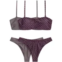 The Set Bikini grijs / braam / wit