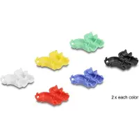 DeLOCK Cable Clips for Angling 12 pieces assorted colours