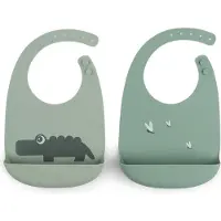 Done by Deer Croco slabbetje 2-pack Groen