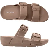 Original Brands Skyhigh vegan slippers dames podologisch goedkeurd waterproof platform badslippers natural