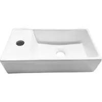 Adema Pulse Flow Fontein - 41x22x10cm - keramiek - kraangat links - glans wit