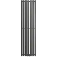 LuxeBath ECD Germany Stella Designpaneelradiator Middenaansluiting 480x1800 mm Antraciet Aansluitset Thermostaat Universeel Hoek- en Doorgangsvorm Vlak Eenlaagse Verticale Radiator Badkamer Radiator Verwarming