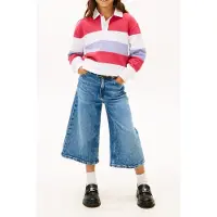 Tommy Hilfiger Girls Colorblock Polo Ls Vintage Cerise Stripes Size: 14 | Shirts Outlet | kids |
