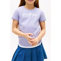Tommy Hilfiger T-shirt lila Paars Meisjes Katoen Ronde hals Logo - maat 164