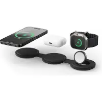 Satechi OntheGo 3-in-1 Draadloze Oplader – Compact en Inklapbaar Design – Krasbestendige Premium Materialen – Levert tot 15W Oplaadvermogen - Zwart