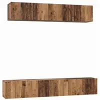 vidaXL Tv-meubelset 5 st Oud Hout Bewerkt hout