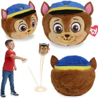 Paw Patrol TY Paw Patrol CHASE Knuffelbal, stuiterend knuffeltje, BEANIE BOUNCERS, behendigheidsspeelgoed voor kinderen 10 cm
