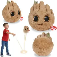 Marvel TY MARVEL Groot Knuffelbal, stuiterend knuffeltje, BEANIE BOUNCERS, behendigheidsspeelgoed voor kinderen 10 cm