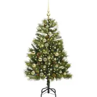 vidaXL Kunstmatige Scharnierende Kerstboom met Kegels Groen 120 cm