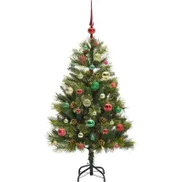 vidaXL Kunstmatige Scharnierende Kerstboom met Kegels Groen 120 cm