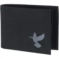OXMOX portemonnee New Cryptan RFID Protect Pocketbörse Freedom Pigeon Print Grey Black zwart