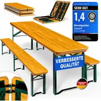 Casaria Biertentset 220cm opvouwbaar 10 persoons hoog belastbaar massief hout