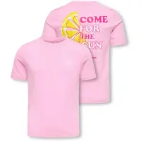 ONLY KIDS GIRL T-shirt met backprint roze Meisjes Katoen Ronde hals Backprint - maat 122/128
