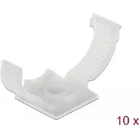 DeLOCK Kabelklem met borgclip, zelfklevend, schroefbaar, naturel, 10 stuks, verpakking van 10