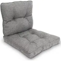 Beautissu Set Outdoor Lounge Kussens Buiten – Zitkussen 60x60 cm & Rugkussen 60x40 cm – Vuil- en Waterafstotend Loungekussen voor Tuinmeubelen en Rotan Lichtgrijs – BeauFlair