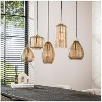Meubelplaats Hanglamp 5L Stripe Glass Horizontal - Smoke Brown