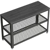 Vasagle - Schoenenrek - Schoenenbank met 2 Roosterplanken - Opbergrek voor Schoenen - Voor Hal Woonkamer