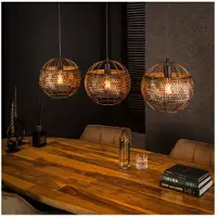Meubelplaats Hanglamp 3L Ø30 armor open - Zwart bruin