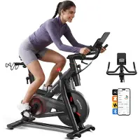 Merach Hometrainer fiets - 16 verstelbare magnetische weerstandfitness - Bluetooth LCD-display - tablethouder - 10 kg vliegwiel - comfortabel en stil fietstrainer - tot 158 kg