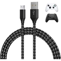 MMOBIEL Micro-USB Kabel voor Xbox 3m Nylon Gevlochten USB-A naar Micro-B [2 Pack] van – Micro USB Oplaadkabel voor Xbox Controllers 18W 480Mbps – Micro Oplaadkabel - Gaming Accessoires – Wit / Zwart