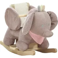 AIYAPLAY Kids Rocking Horse-Populierenhout, Polyester-65L x 35B x 50H cm-Bruin