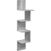 vidaXL Wandplank Muurmontage Grijs Sonoma 32 x 21 x 107 cm