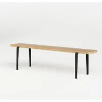 TIPTOE Lou Wood Bank 170 x 30 cm | Graphite Black - Natural oak