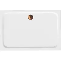 REA - Belmond - Douchebak - Wit 80X100 Geborsteld koper afdekking - 100X80X5Cm