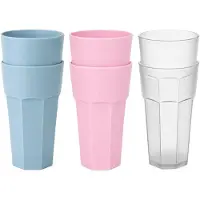PlasticForte onbreekbare drinkglazen - 10x stuks - kunststof/plastic - mix van 3 kleuren - 600 ml - 16 cm - stapelbaar