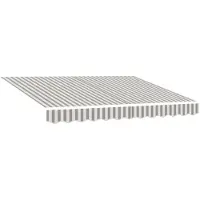 vidaXL Vervangingsdoek voor zonnescherm Lichtgrijs en wit 329 x 195 cm