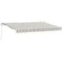 vidaXL Uitschuifbare luifel 2 st Lichtgrijs en wit 3,5 x 2,5 m