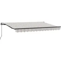 vidaXL Uitschuifbare luifel Lichtgrijs en wit 3,5 x 2 m Stof