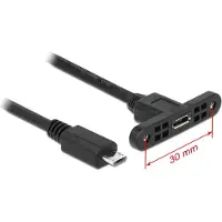 DeLOCK USB 2.0 Micro-B installatiekabel met paneelbevestiging
