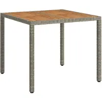 vidaXL Tuin Tafel Grijs 90 x 90 x 75 cm poly rattan