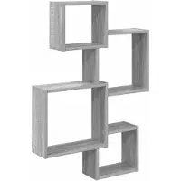 vidaXL Wand Kubus Planken Muurmontage Grijs Sonoma 64 x 13,5 x 91,5 cm