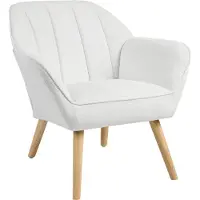 Beliani TORUD - Fauteuil - Wit - Polyester