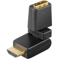 Goobay HDMI F/M 360° SB (HDMI), Data + Video Adapter, Zwart