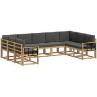 vidaXL Buiten bank set 9 st Wit en antracietkleurig