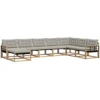 vidaXL Buiten bank set 8 st Wit en Lichtgrijs Massief Acacia Hout