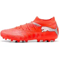 Puma Future 9 Match Fusion Low Cut MG Unleashed - Gloeiend rood/Wit/Zwart/Zilver