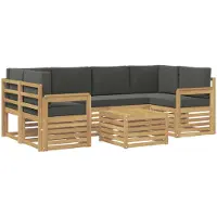 vidaXL Buiten bank set 7 st Wit en antracietkleurig Polyester