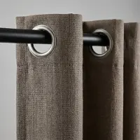 Fresh & Co Gordijnen met Linnen Look - Ringen - Taupe 300 x 250 cm /