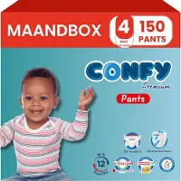 Confy Premium Pants - Luierbroekjes Maat 4 (9-14kg) - 150 Luierbroekjes - Maandbox