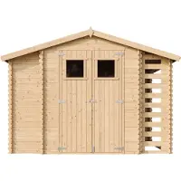Timbela M389 - Houten tuinhuis-brandhoutschuurtje - 5,41 m² - 206x328xH218 cm - zonder vloer