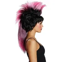 Rubies Zwart roze pruik Punky