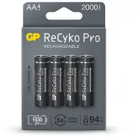 GP ReCyko Pro Oplaadbare AA / HR6 Ni-Mh Batterijen (4 stuks, 2000 mAh)