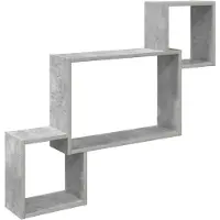 vidaXL Wandplank Muurmontage Betongrijs 91,5 x 15 x 76 cm Bewerkt hout