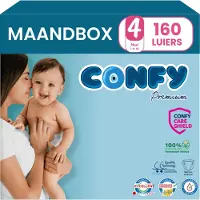 Confy Premium - Luiers Maat 4 (7-14kg) - 160 Luiers - Maandbox