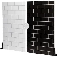 V-Flat World White Subway Tile/Ebony Subway Tile - XL