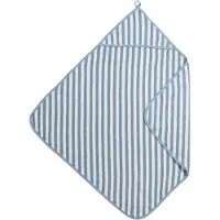Meyco Baby Fat Stripe Badcape - Jacquard Badstof - Jeans Blue - 75x75cm